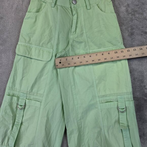 BDG Cargo Pants Womens XS Mint Green Wide Leg D-Ring Pockets Urban Outfitters - Picture 8 of 16